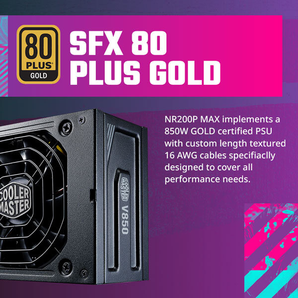 Cooler Master MasterBox NR200P Max (M-ITX) Mini Tower Cabinet (Black-Grey)